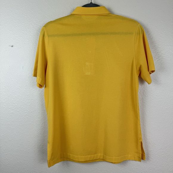 Vintage David Smith Sunshine Yellow Sun Ray Stitching Polo Top Medium - Picture 11 of 16